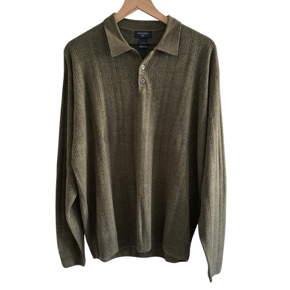 Dockers Other - Dockers Olive Knit Polo Sweater Men's Size XL Office Business Casual Pullover